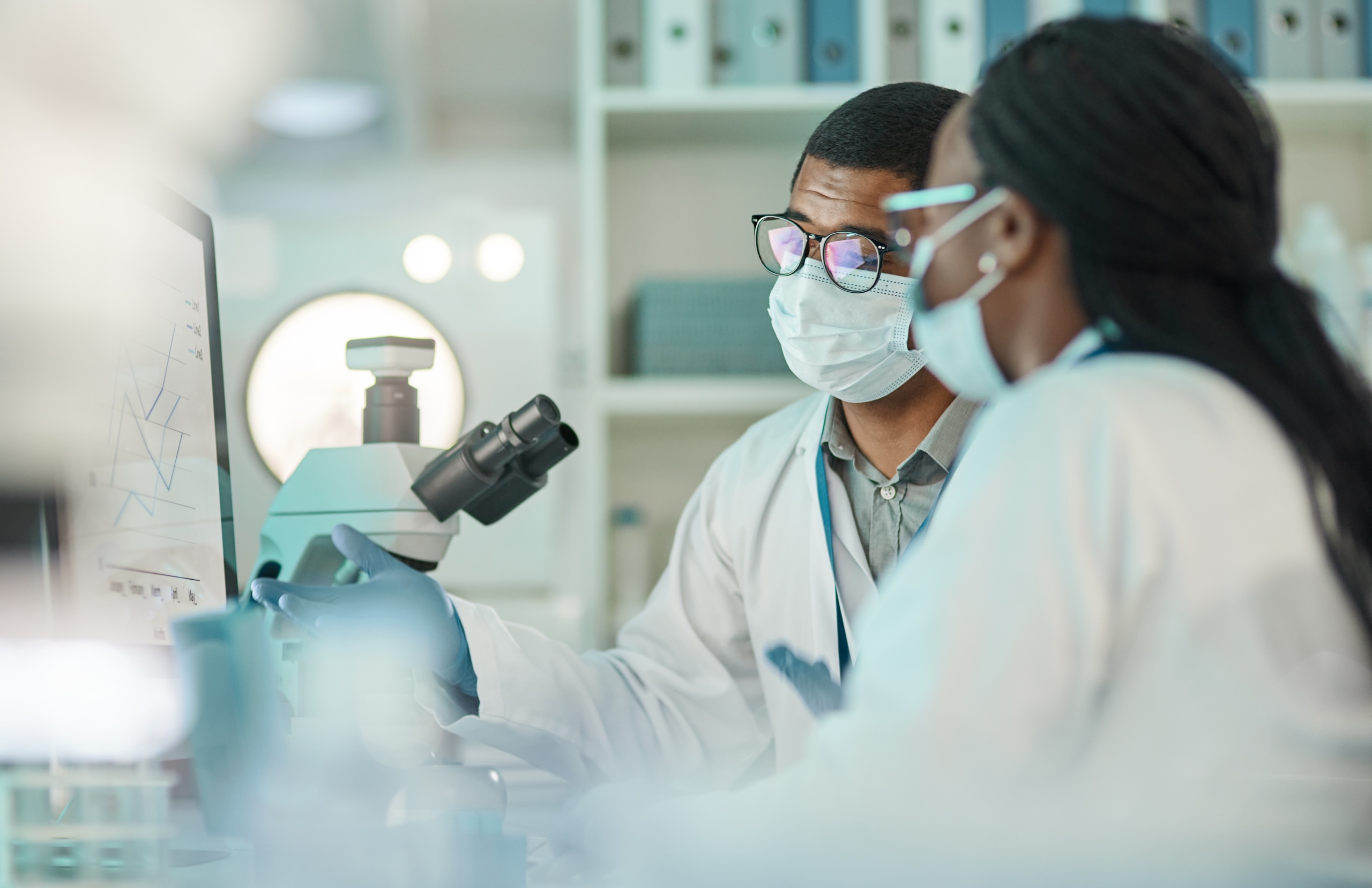 scientists working on computer