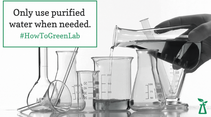 person pouring clear liquid into beakers